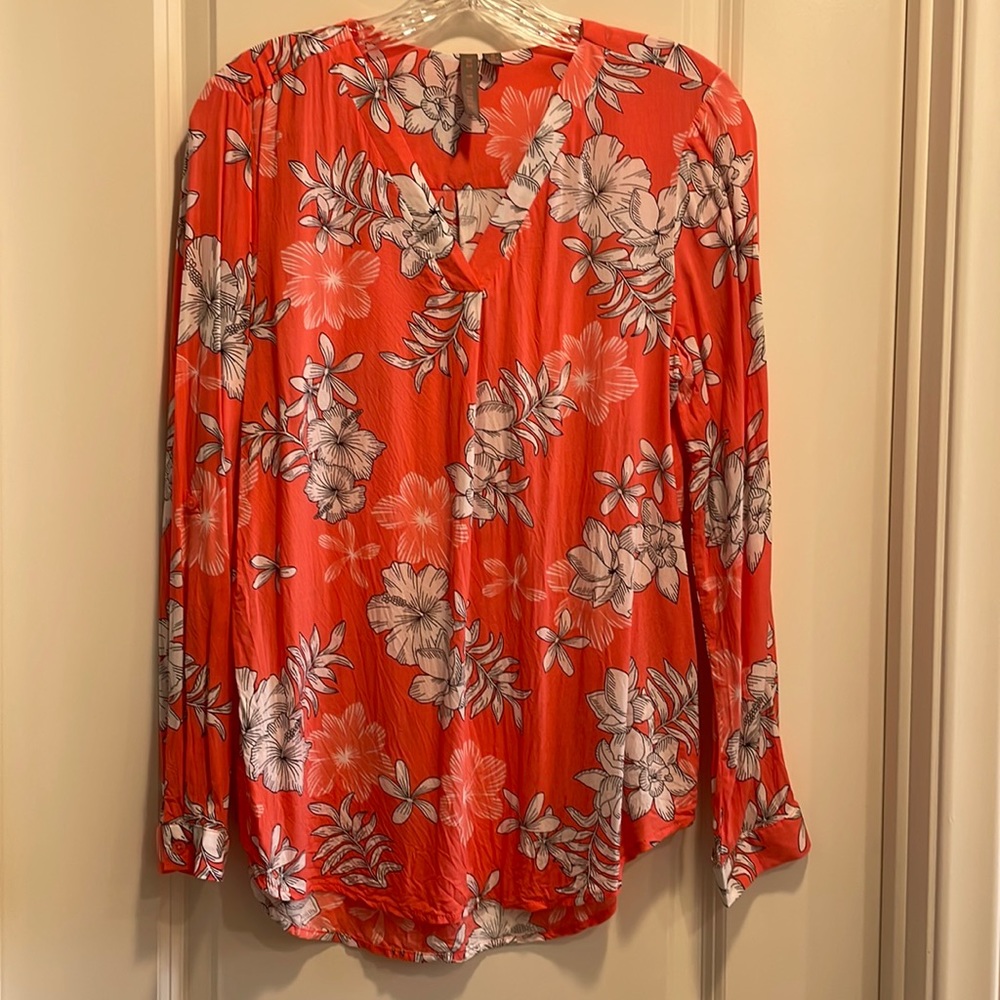 Brina & Em floral print coral top size S